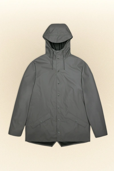 Shop Rains Jacket In Grey