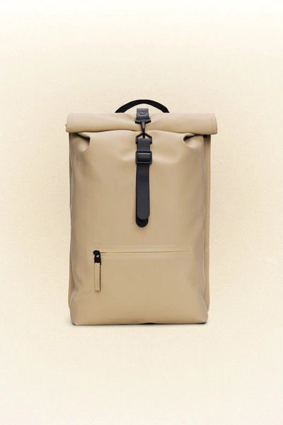 Shop Rains Rolltop Rucksack In Sand