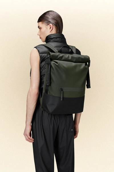 Shop Rains Trail Rolltop Backpack In Green
