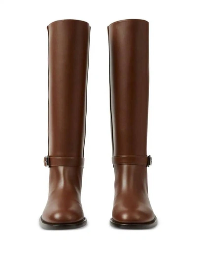 Shop Burberry Boots In Pine Cone Brown