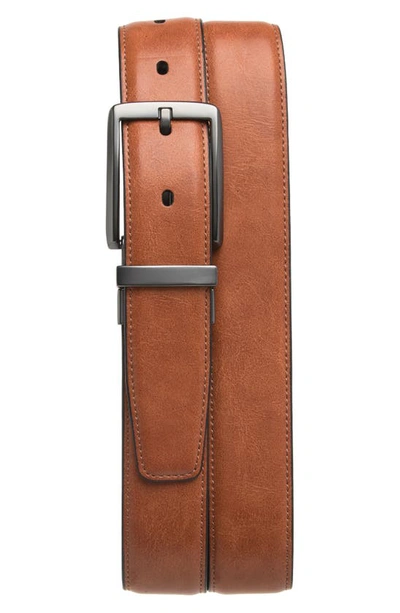 Shop Original Penguin Reversible Leather Belt In Luggage