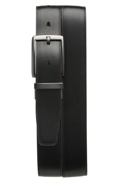 Shop Original Penguin Reversible Leather Belt In Luggage