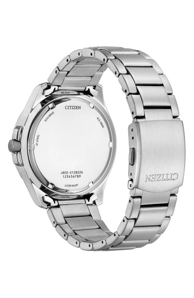 Shop Citizen Eco-drive Stainless Steel Bracelet Watch, 44mm In Silver-tone/ Blue