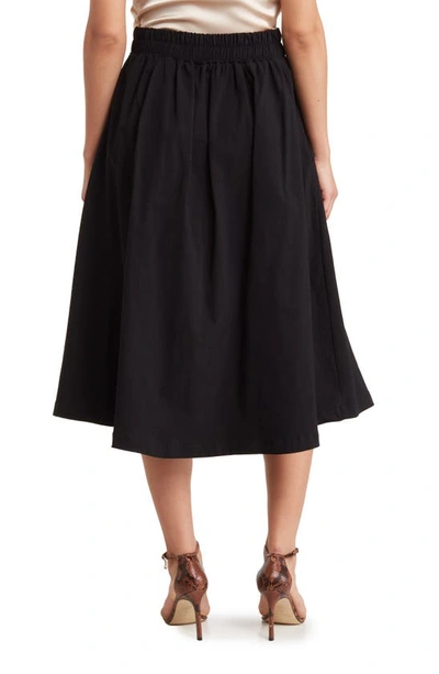 Shop Renee C Pleated Midi Skirt In Black