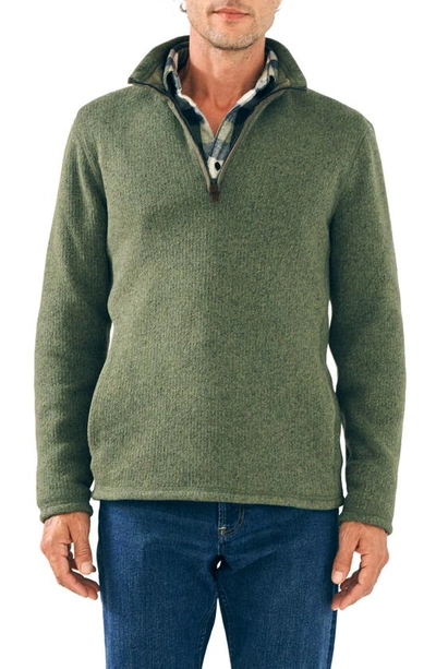 Shop Faherty Sweater Fleece Quarter Zip Top In Maine Forest