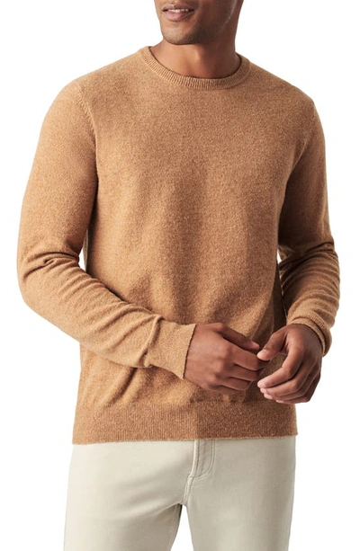 Shop Faherty Jackson Crewneck Sweater In Wheat Heather