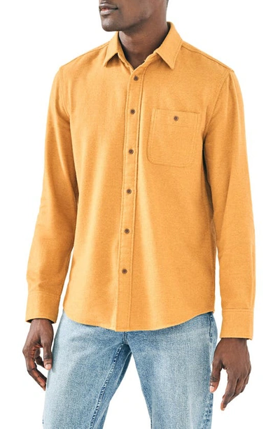 Shop Faherty Super Brushed Stretch Flannel Button-up Shirt In Sierra Gold