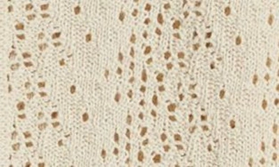 Shop Nn07 Vito Open Stitch Button Front Polo Sweater In White Glass