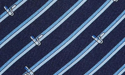 Shop Ferragamo Tinta Painter Stripe Silk Tie In Navy