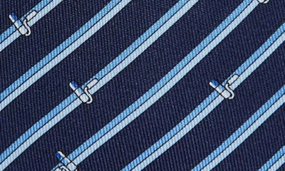 Ferragamo Tinta Painter Stripe Silk Tie In Navy