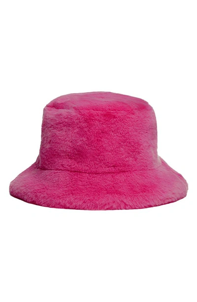 Shop Apparis Kids' Faux Fur Bucket Hat In Confetti Pink