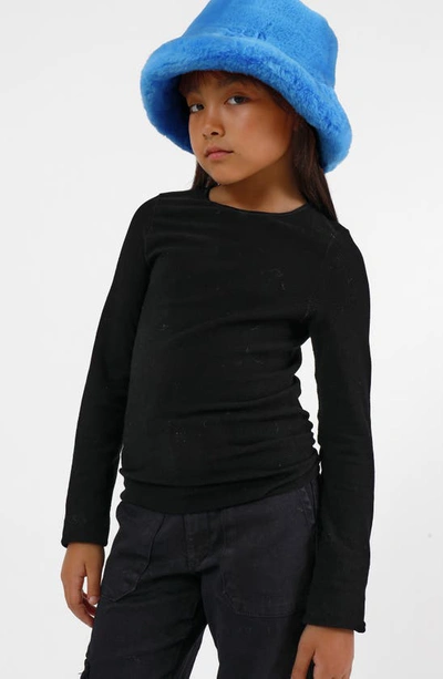 Shop Apparis Kids' Faux Fur Bucket Hat In Azure Blue