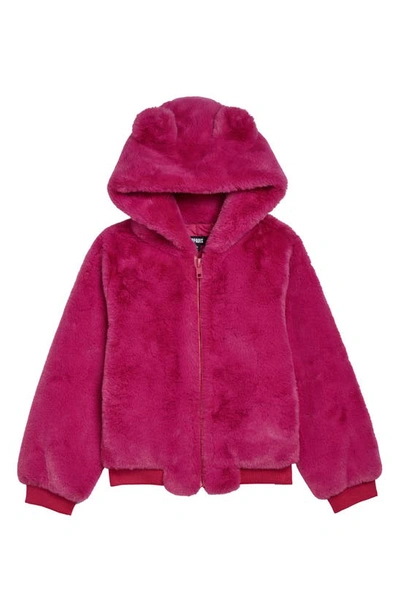 Shop Apparis Kids' Lily Faux Fur Hooded Coat In Confetti Pink