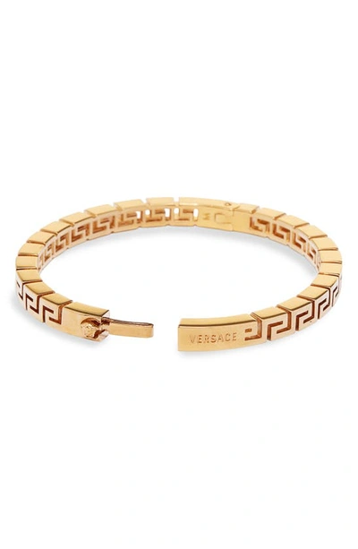 Shop Versace Greek Key Bracelet In  Gold