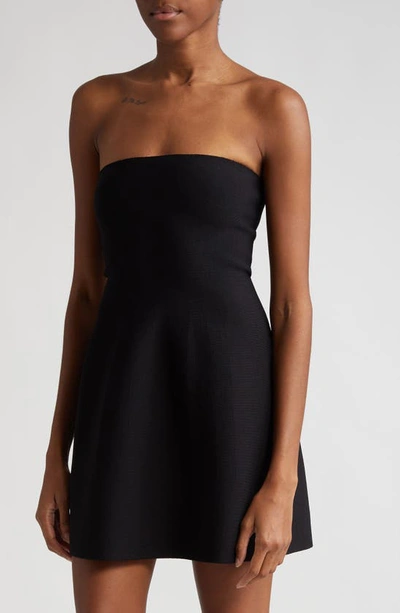 Shop Brandon Maxwell Strapless Fit & Flare Minidress In Black