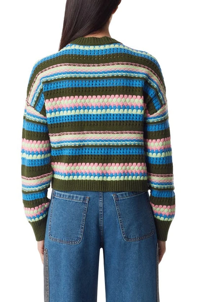 Shop Circus Ny Stripe Crop Sweater In Skydiver