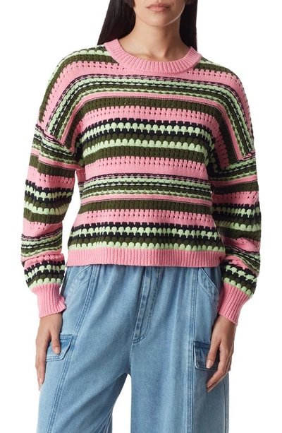 Shop Circus Ny Stripe Crop Sweater In Black Forest