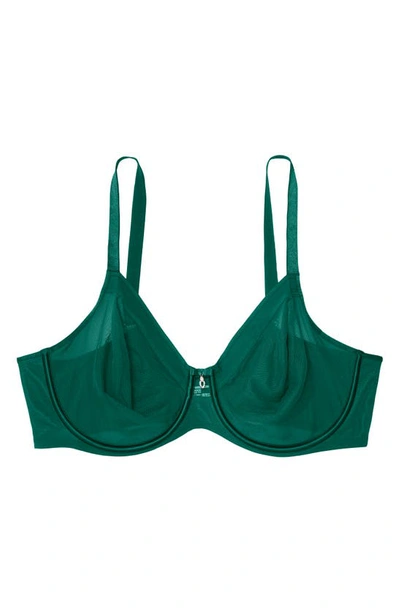 Curvy Couture Full Figure Mesh Underwire Bra In Aventurine