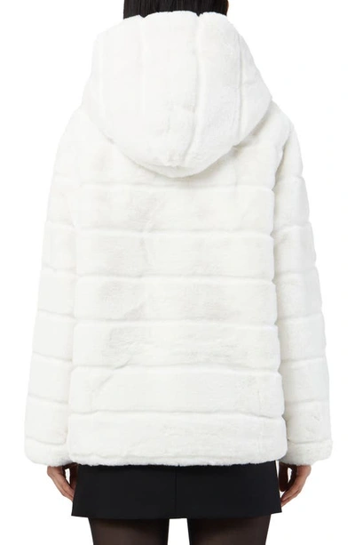 Apparis Goldie Faux Fur Quilted Short Jacket In Ivory