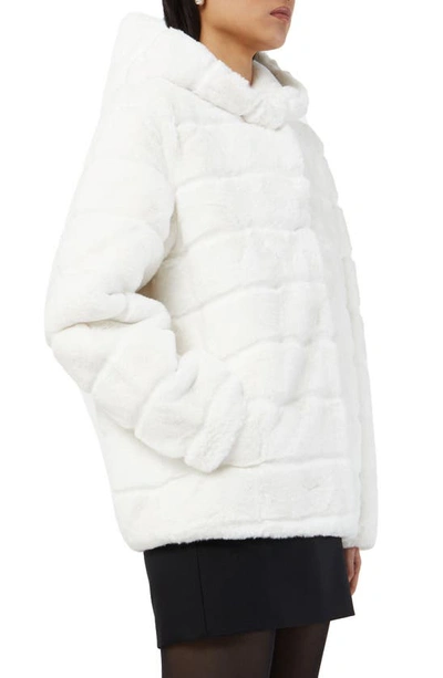 Apparis Goldie Faux Fur Quilted Short Jacket In Ivory