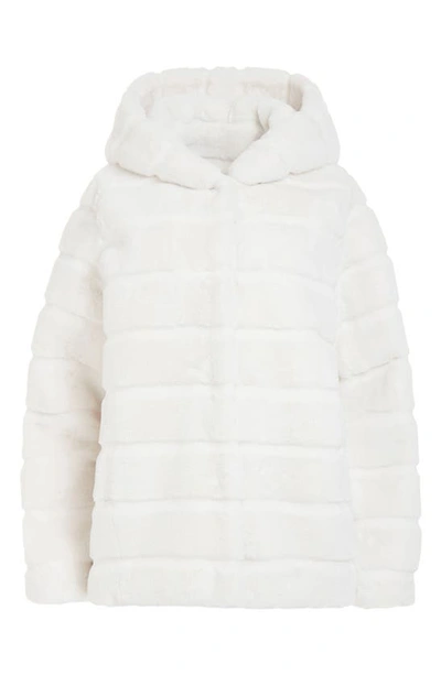 Apparis Goldie Faux Fur Quilted Short Jacket In Ivory