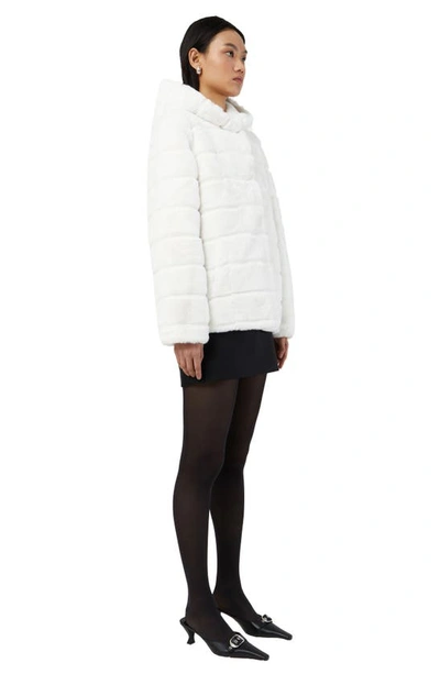 Apparis Goldie Faux Fur Quilted Short Jacket In Ivory