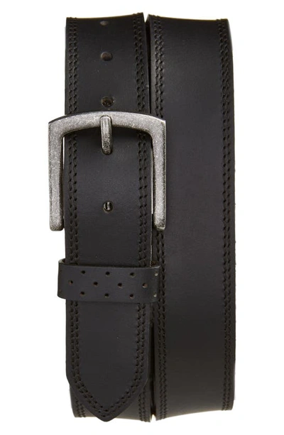 Shop Florsheim Jarvis Leather Belt In Black