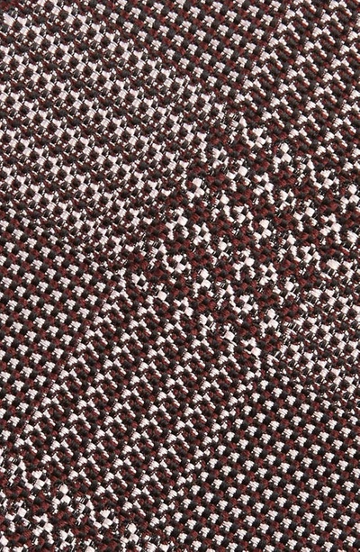 Tom Ford Geometric Grid Silk Tie In Multicolor Maroon