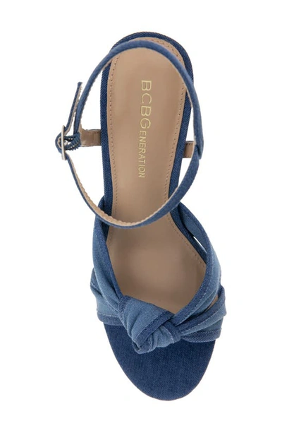 Shop Bcbgeneration Orlie Ankle Strap Sandal In Blue Denim