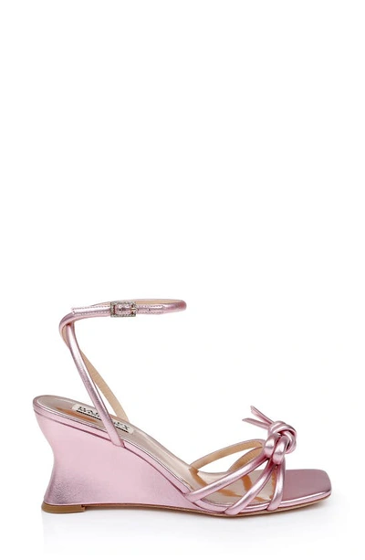 Shop Badgley Mischka Luciana Ankle Strap Wedge Sandal In Pink