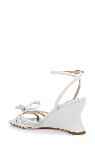 Shop Badgley Mischka Luciana Ankle Strap Wedge Sandal In Soft White