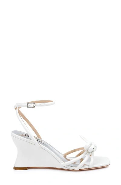 Shop Badgley Mischka Luciana Ankle Strap Wedge Sandal In Soft White