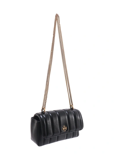 Shop Tory Burch Leather Mini Bag With Metal Shoulder Strap