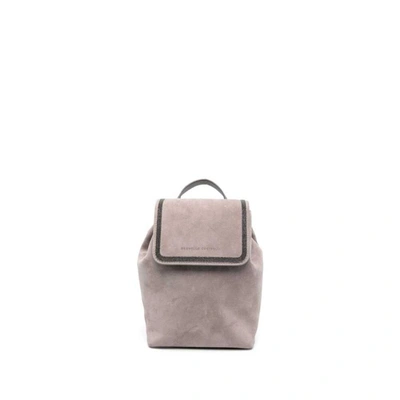 Shop Brunello Cucinelli Backpacks In Grey
