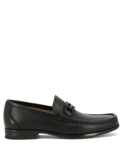 Shop Ferragamo "grandioso" Loafers In Black