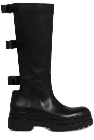 Shop Red Valentino Women Bow Detailed Boots In Black