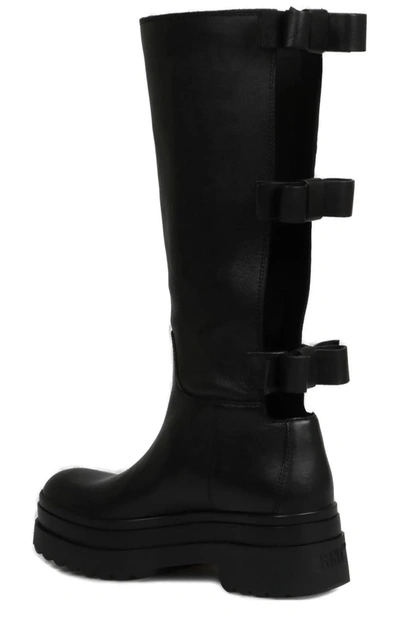 Shop Red Valentino Women Bow Detailed Boots In Black