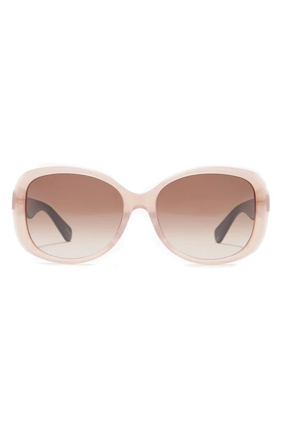 Shop Kate Spade Amberlyn 57mm Special Fit Polarized Square Sunglasses In Nude