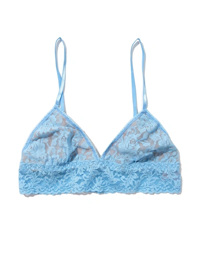 Shop Hanky Panky Signature Lace Padded Triangle Bralette In Blue