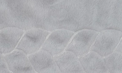 Shop Bcbg Embroidered Faux Fur Throw Blanket In Sharkskin