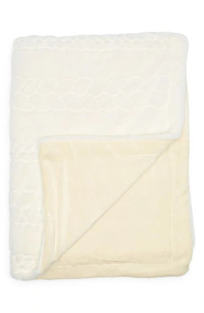 Shop Bcbg Embroidered Faux Fur Throw Blanket In String