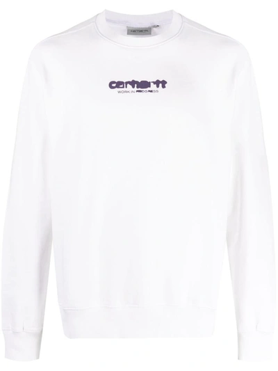 Shop Carhartt Wip Ink Bleed Cotton Sweatshirt In White