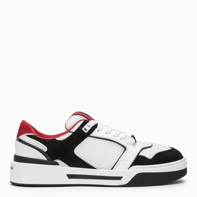 Shop Dolce & Gabbana Black And White Leather Trainer