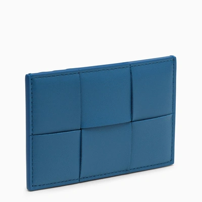 Shop Bottega Veneta Intrecciato Deep Pacific Card Holder In Blue