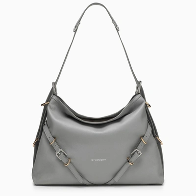 Shop Givenchy Medium Voyou Bag In Light Grey Leather