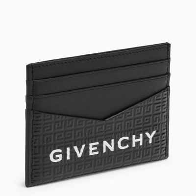 Shop Givenchy Black 4g Leather Card Holder With Logo