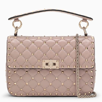 Shop Valentino Rockstud Spike Handbag In Powder Pink Leather In Multicolor