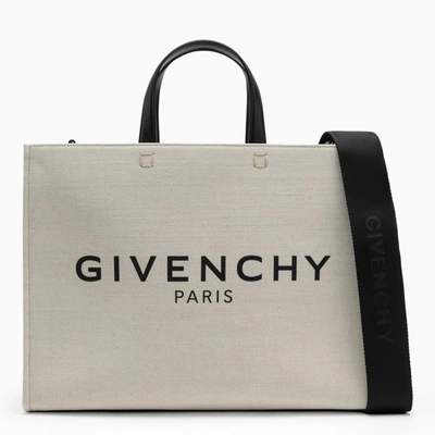 Shop Givenchy G Beige Canvas Medium Tote
