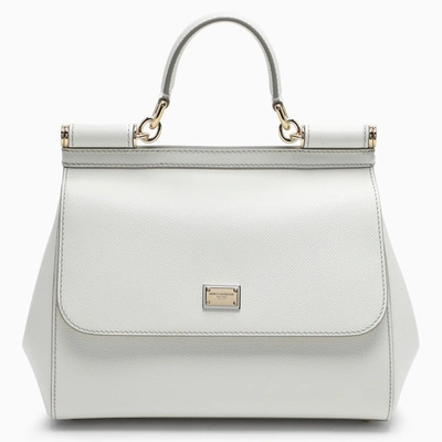 Shop Dolce & Gabbana White Sicily Medium Handbag