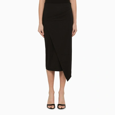 Shop Calvin Klein | Black Midi Wrap Skirt